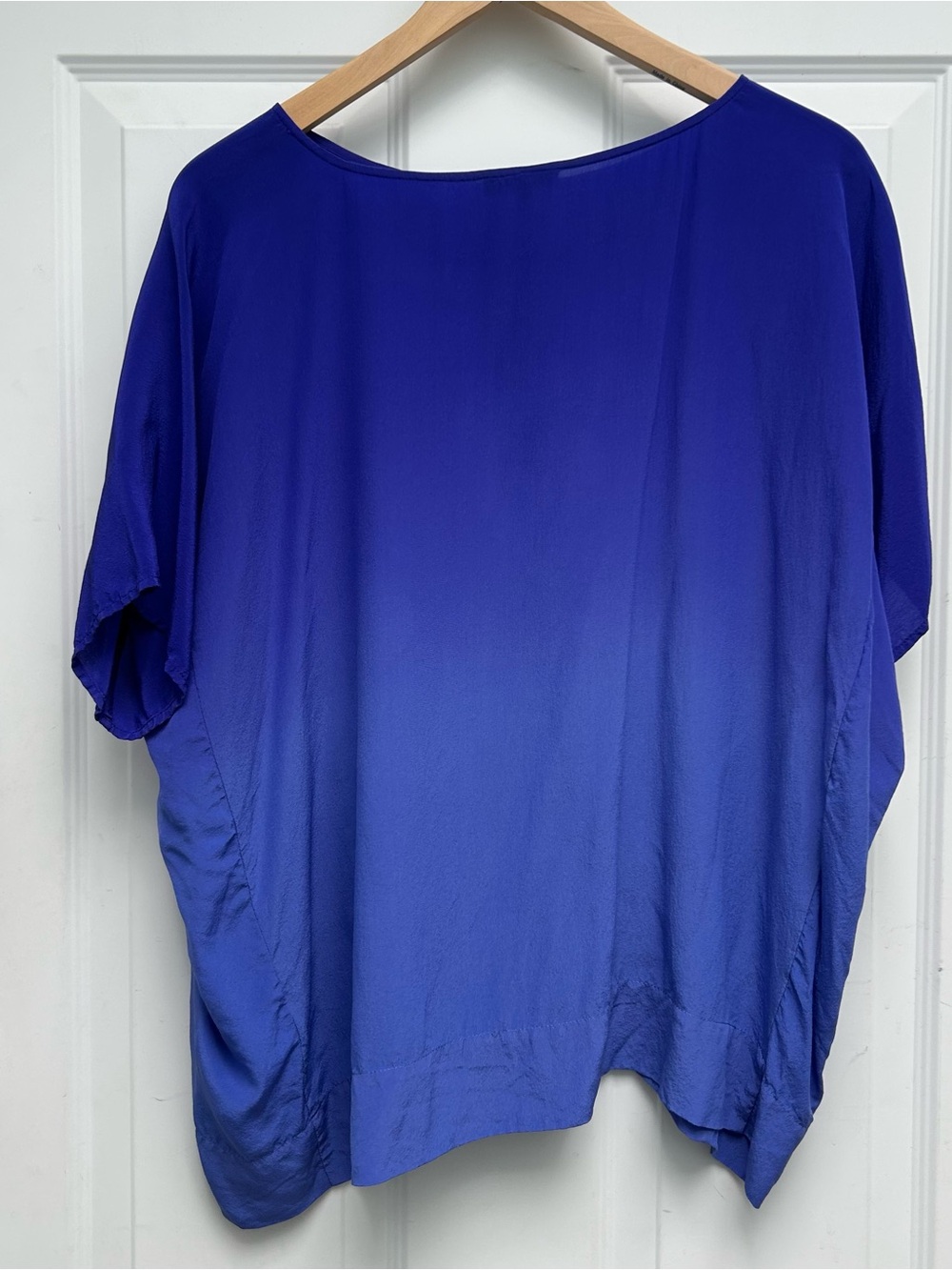 EILEEN FISHER Ombré Silk Box-Top Blouse - Picture 6 of 6